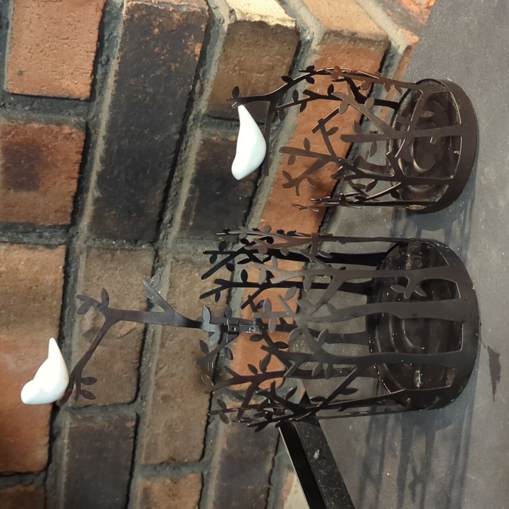 Set of two party lite bird candle holders